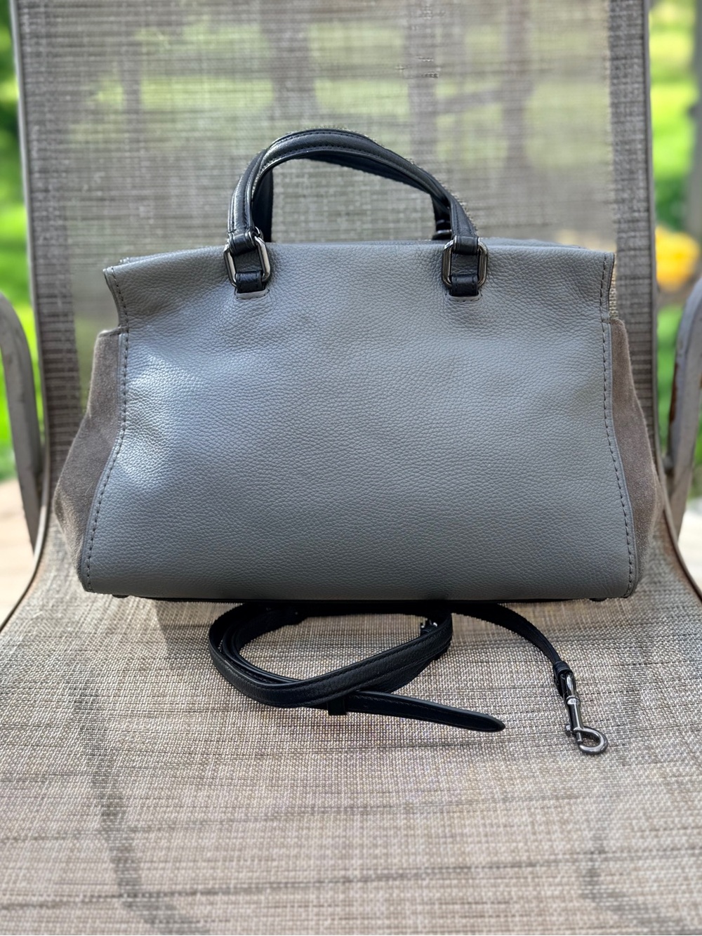 Coach Colorblock Mixed Leather Fulton Satchel - Picture 2 of 10